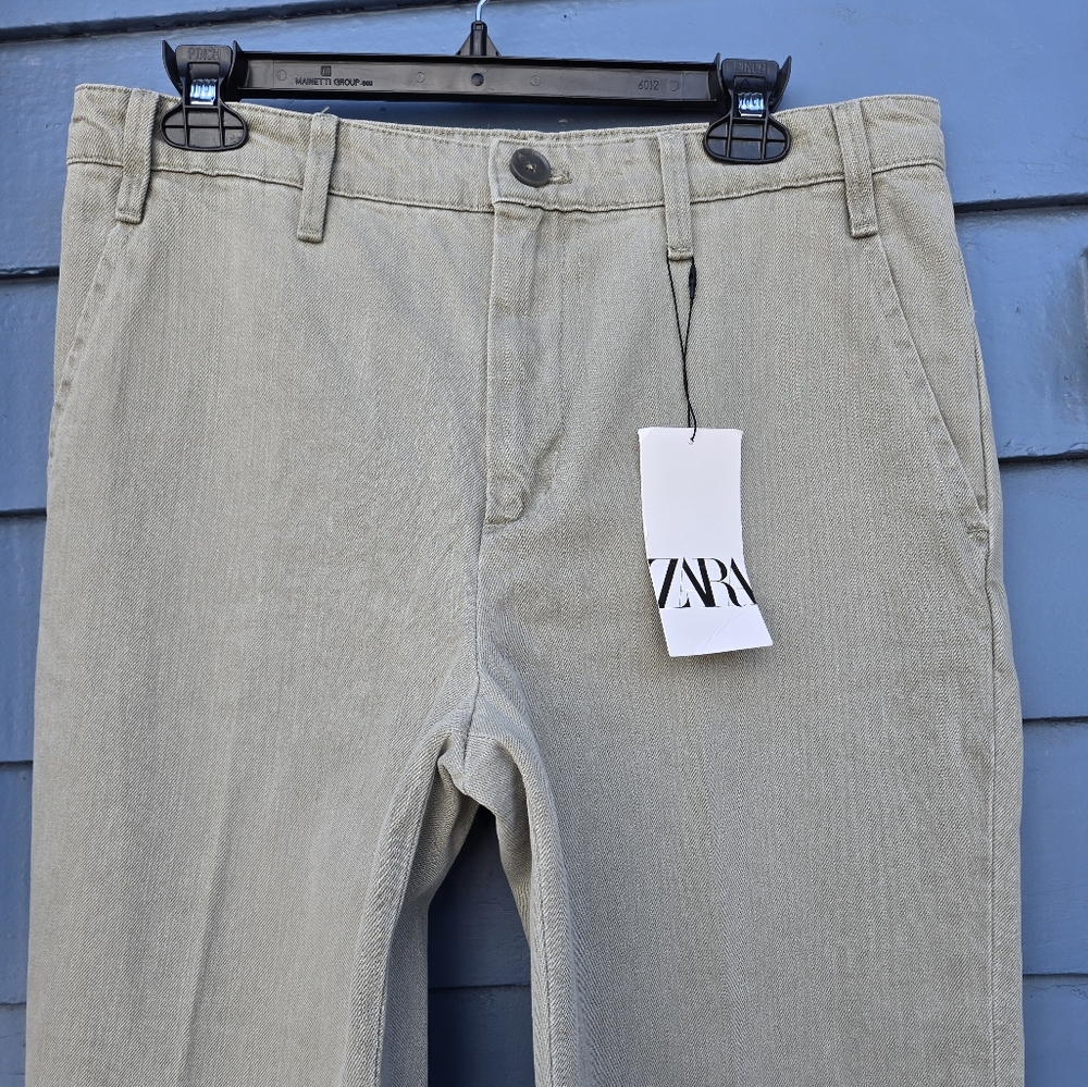 Zara Straight Jeans Men's Colod Khaki Size L - Picture 8 of 15